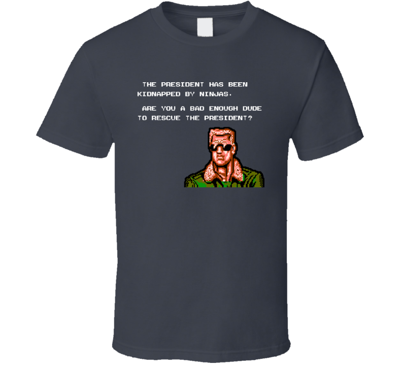 Bad Dudes NES Retro Video Game T Shirt Bad Dudes NES Retro Video Game T Shirt