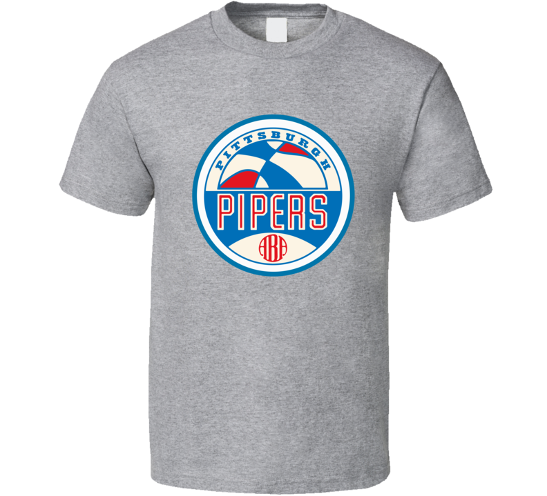 ABA Pittsburgh Pipers Retro Basketball T Shirt ABA Pittsburgh Pipers Retro Basketball T Shirt