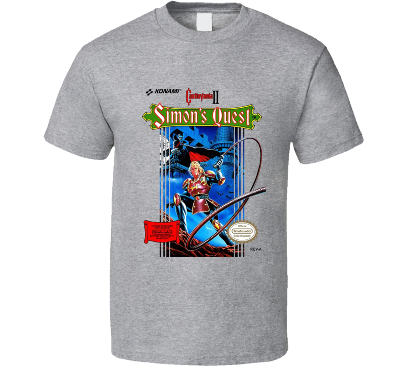 Castlevania 2 Simon's Quest Nes Box Art T Shirt Castlevania 2 Simon's Quest Nes Box Art T Shirt