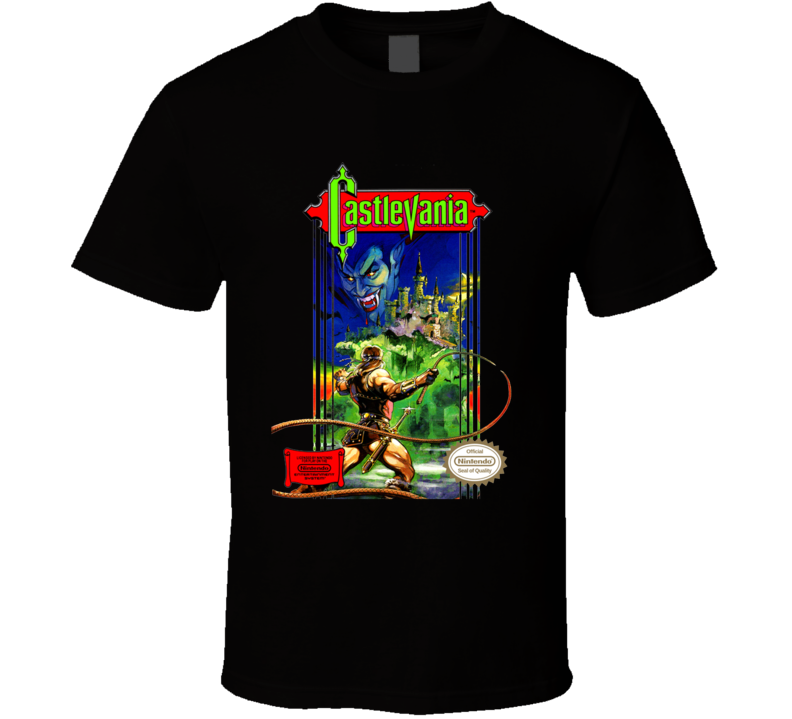 Castlevania Nes Box Art Video Game T Shirt Castlevania Nes Box Art Video Game T Shirt