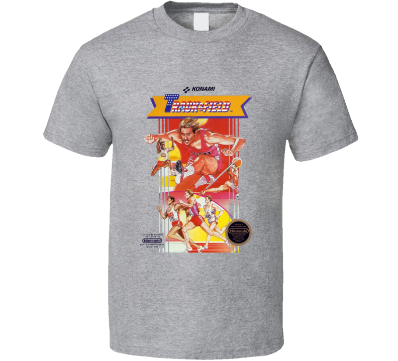 Track And Field Nes Box Art Video Game T Shirt Track And Field Nes Box Art Video Game T Shirt