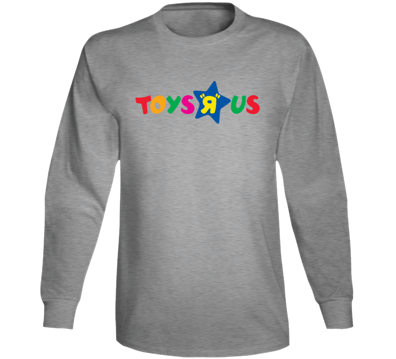 Toys R Us Retro Kids Store Logo Long Sleeve Grey T Shirt Toys R Us Retro Kids Store Logo Long Sleeve Grey T Shirt