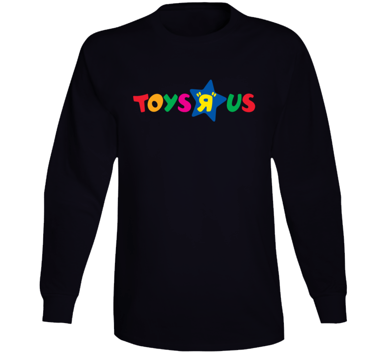 Toys R Us Retro Kids Store Logo Long Sleeve Black T Shirt Toys R Us Retro Kids Store Logo Long Sleeve Black T Shirt