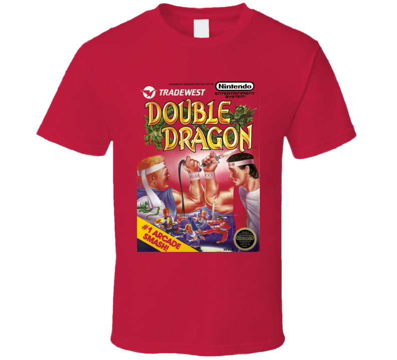 Double Dragon Retro Nes Box Art Video Game T Shirt Double Dragon Retro Nes Box Art Video Game T Shirt
