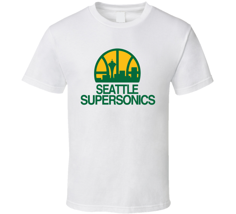 Seattle Supersonics 90's Logo Basketball T Shirt Seattle Supersonics 90's Logo Basketball T Shirt