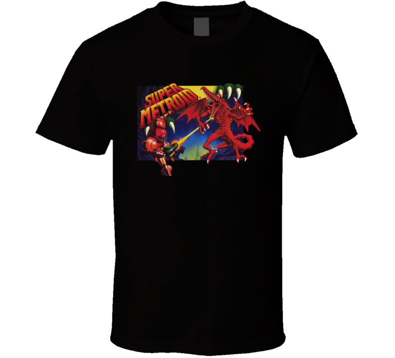Super Metroid Snes Box Art Retro Video Game T Shirt Super Metroid Snes Box Art Retro Video Game T Shirt