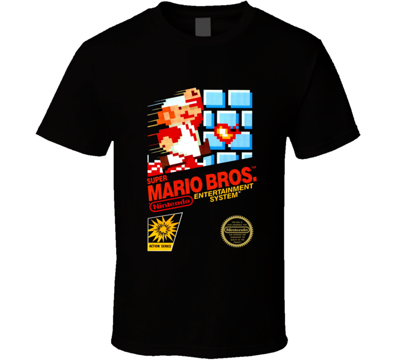Super Mario Bros Nes Black Box Video Game T Shirt Super Mario Bros Nes Black Box Video Game T Shirt