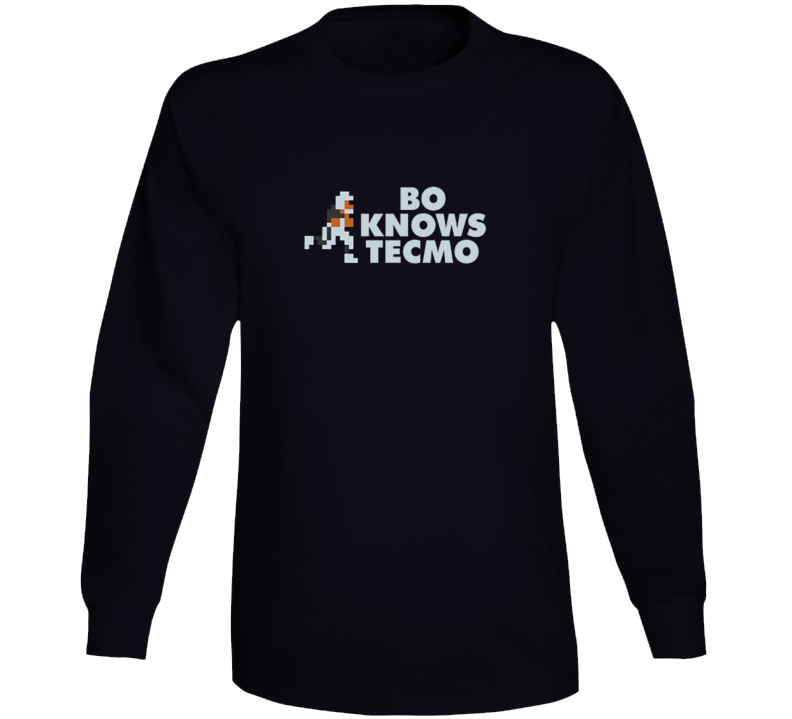 Bo Knows Tecmo Retro Football Video Game Long Sleeve T Shirt Bo Knows Tecmo Retro Football Video Game Long Sleeve T Shirt
