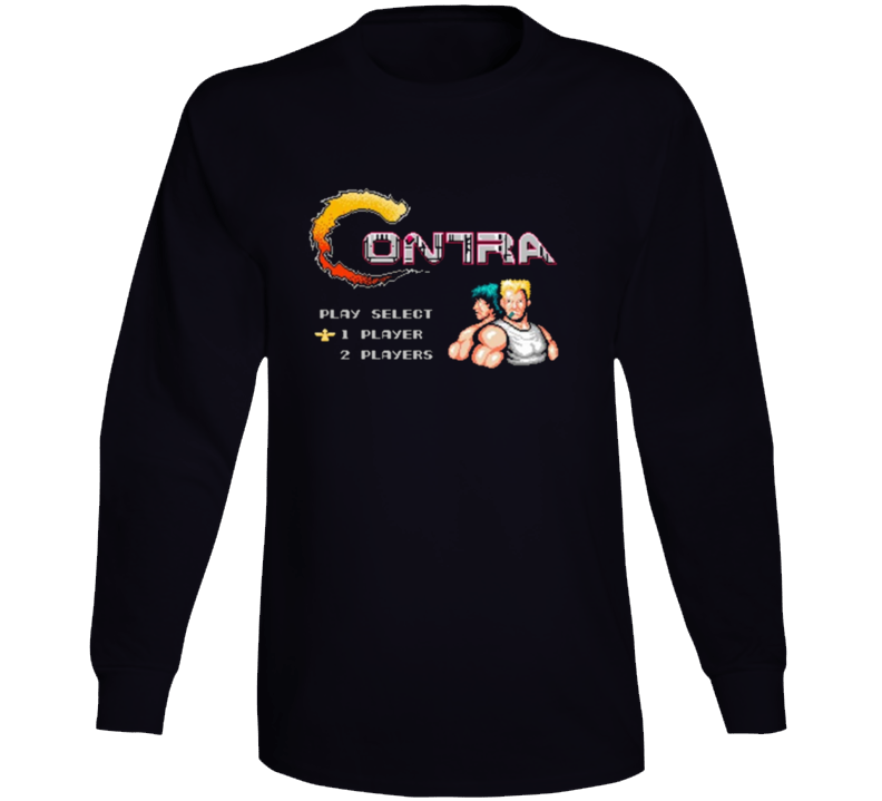 Contra Retro Nes Classic Video Game Long Sleeve T Shirt Contra Retro Nes Classic Video Game Long Sleeve T Shirt
