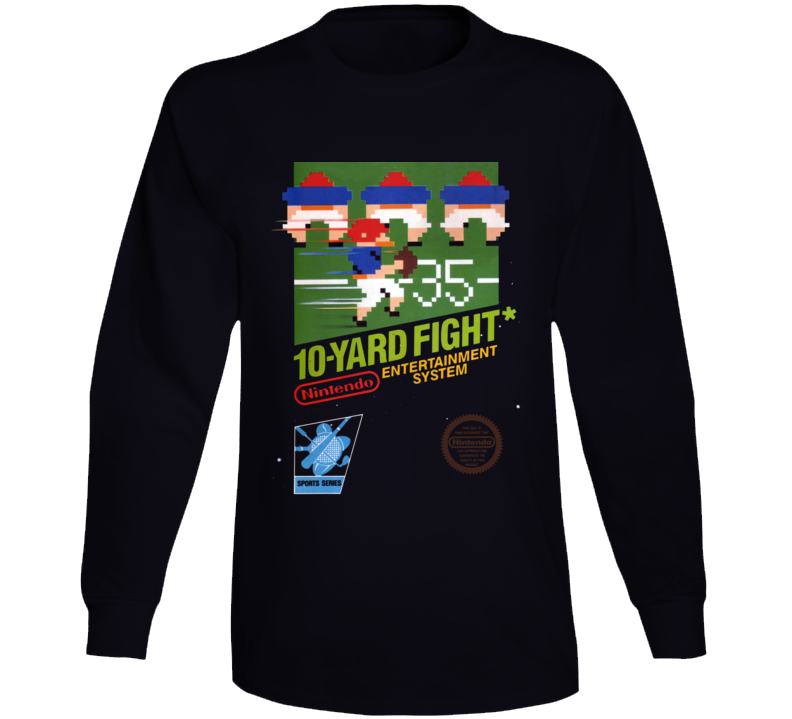 10-yard Fight Nes Box Art Retro Video Game Long Sleeve T Shirt 10-yard Fight Nes Box Art Retro Video Game Long Sleeve T Shirt