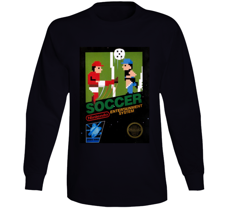 Soccer Nes Box Art Retro Video Game Long Sleeve T Shirt Soccer Nes Box Art Retro Video Game Long Sleeve T Shirt