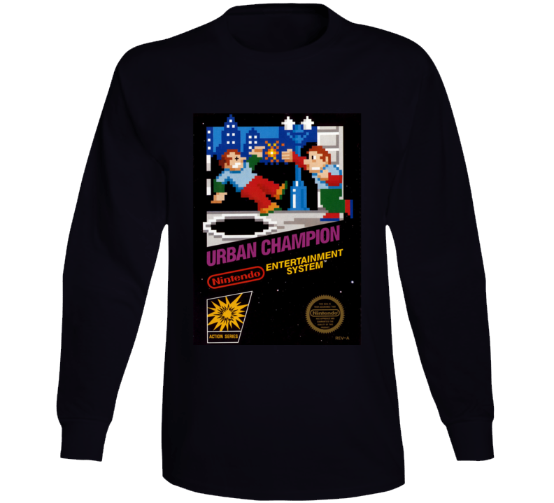 Urban Champion Nes Box Art Retro Video Game Long Sleeve T Shirt Urban Champion Nes Box Art Retro Video Game Long Sleeve T Shirt