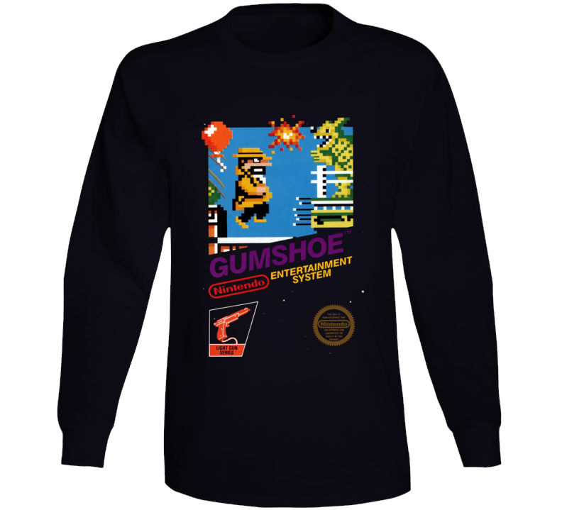 Gumshoe Nes Box Art Retro Video Game Long Sleeve T Shirt Gumshoe Nes Box Art Retro Video Game Long Sleeve T Shirt