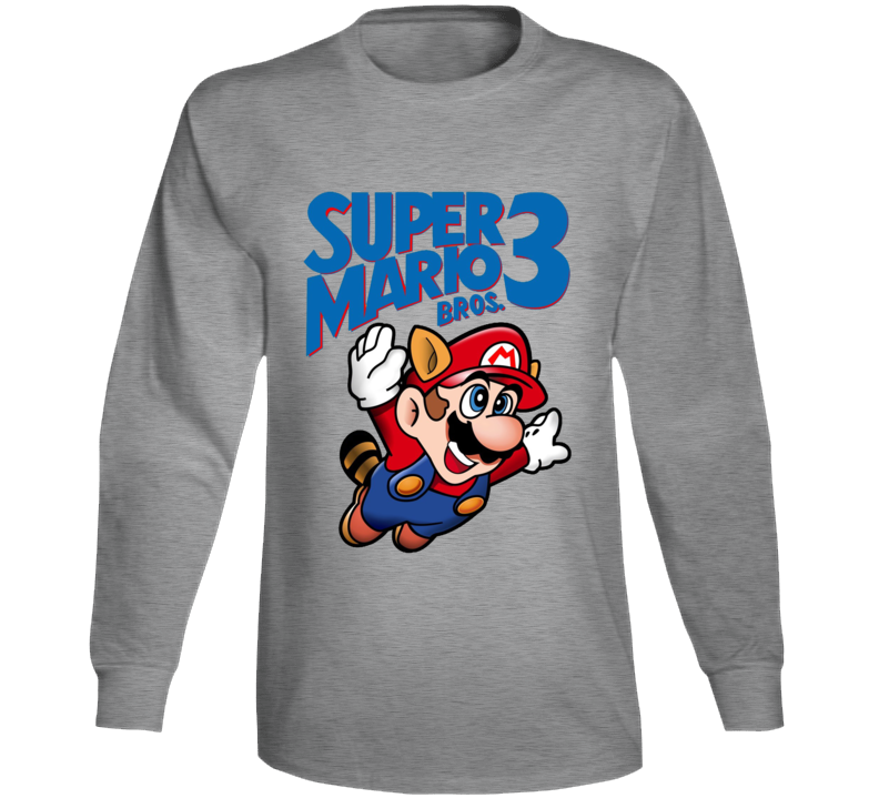Super Mario Bros 3 Retro Video Game Long Sleeve T Shirt Super Mario Bros 3 Retro Video Game Long Sleeve T Shirt