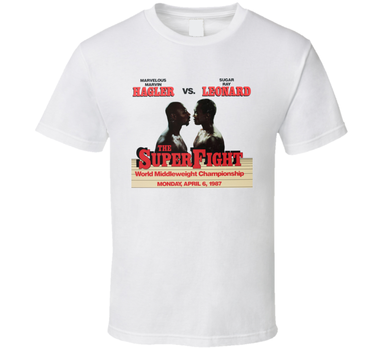 Marvin Hagler Vs Sugar Ray Leonard Retro 80's Boxing Fight T Shirt Marvin Hagler Vs Sugar Ray Leonard Retro 80's Boxing Fight T Shirt