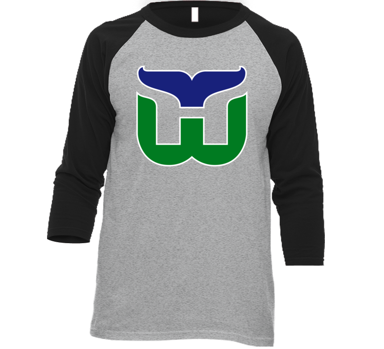 Hartford Whalers Retro Hockey Baseball Raglan T Shirt Hartford Whalers Retro Hockey Baseball Raglan T Shirt