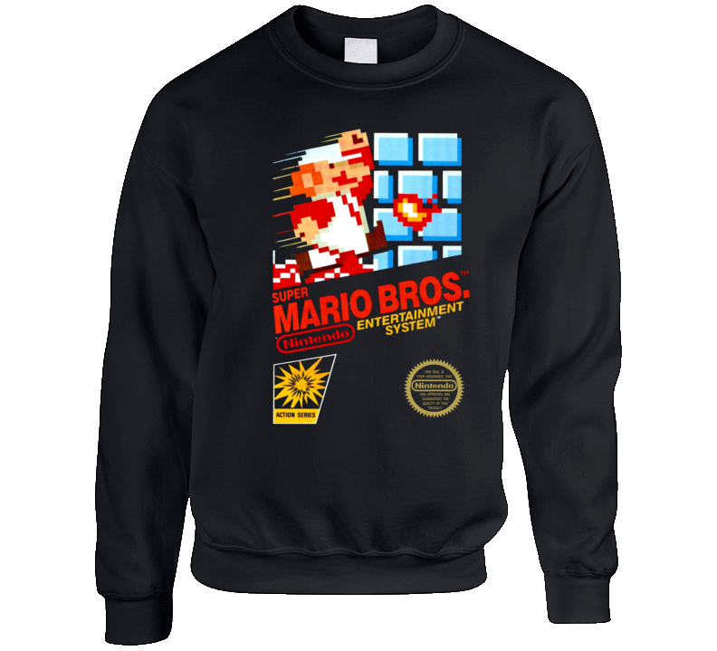 Super Mario Bros Retro Nes Crewneck Sweatshirt T Shirt Super Mario Bros Retro Nes Crewneck Sweatshirt T Shirt