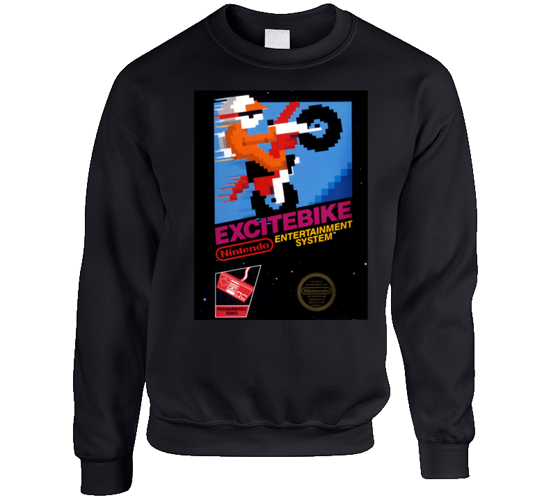 Excitebike Nes Retro Video Game Crewneck Sweatshirt T Shirt Excitebike Nes Retro Video Game Crewneck Sweatshirt T Shirt