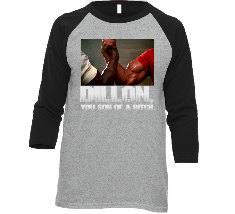 Predator Arnold Schwarzenegger 80's Action Movie Baseball Raglan T Shirt Predator Arnold Schwarzenegger 80's Action Movie Baseball Raglan T Shirt