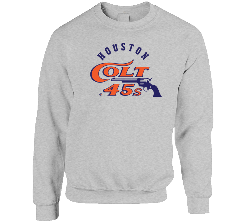 Houston Colt 45s Retro Baseball Grey Crewneck Sweatshirt T Shirt Houston Colt 45s Retro Baseball Grey Crewneck Sweatshirt T Shirt