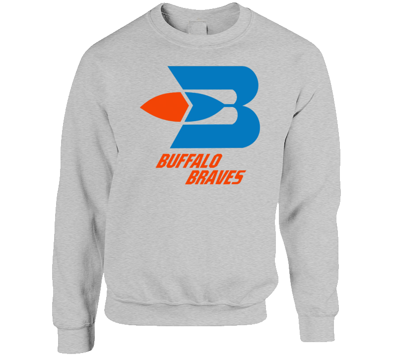 Buffalo Braves Retro 70's Basketball Grey Crewneck Sweatshirt T Shirt Buffalo Braves Retro 70's Basketball Grey Crewneck Sweatshirt T Shirt