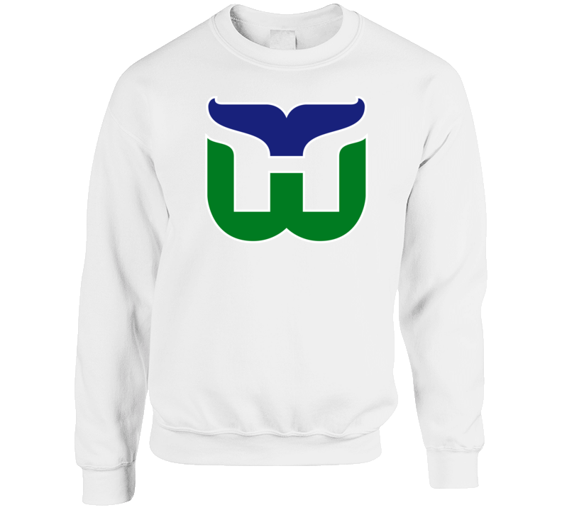Hartford Whalers Retro Hockey White Crewneck Sweatshirt T Shirt Hartford Whalers Retro Hockey White Crewneck Sweatshirt T Shirt