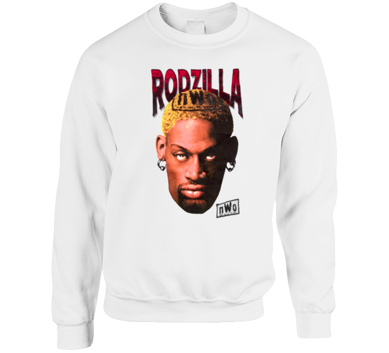 Dennis Rodman Rodzilla Wcw Retro Wrestling White Crewneck Sweatshirt T Shirt Dennis Rodman Rodzilla Wcw Retro Wrestling White Crewneck Sweatshirt T Shirt