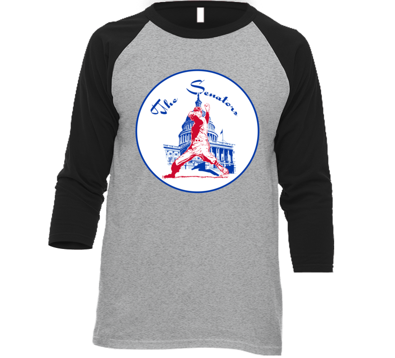 Washington Senators Retro Baseball Logo Baseball Raglan T Shirt Washington Senators Retro Baseball Logo Baseball Raglan T Shirt