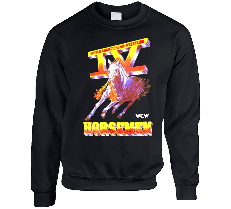 Four 4 Horsemen Retro Wcw Logo Crewneck Sweatshirt T Shirt Four 4 Horsemen Retro Wcw Logo Crewneck Sweatshirt T Shirt