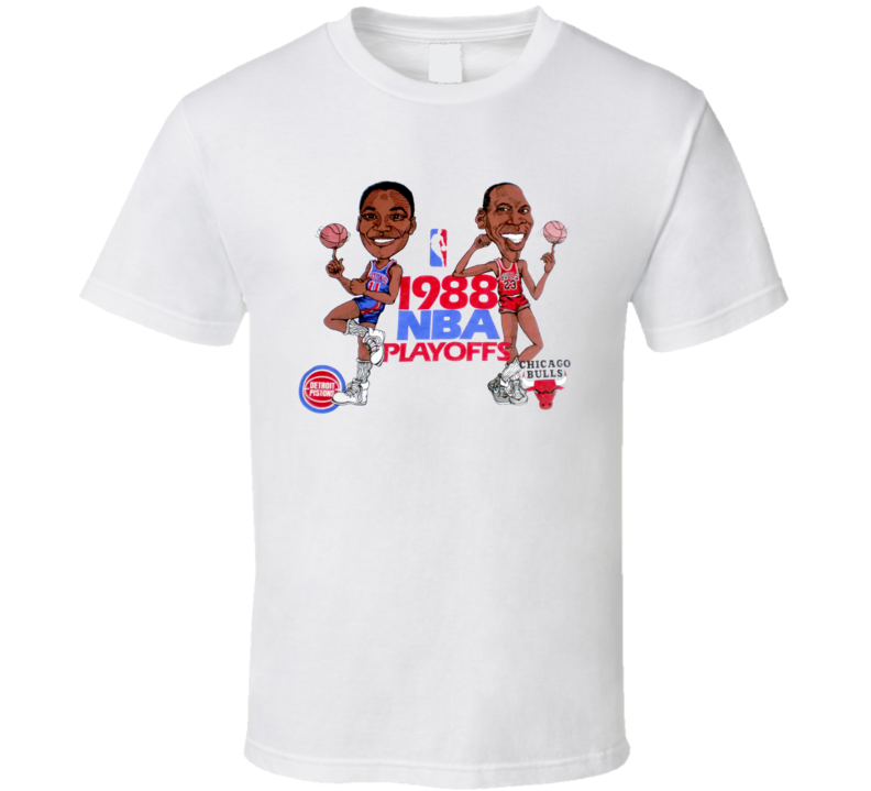 Michael Jordan Isiah Thomas Nba Playoffs Basketball Caricature T Shirt Michael Jordan Isiah Thomas Nba Playoffs Basketball Caricature T Shirt