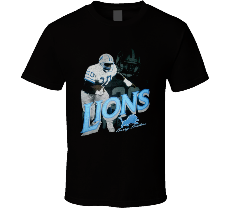 Barry Sanders Retro Detroit Football T Shirt Barry Sanders Retro Detroit Football T Shirt