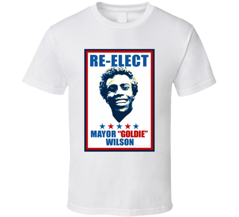 Back To The Future Re-elect Goldie Wilson Mayor Funny Movie T Shirt Back To The Future Re-elect Goldie Wilson Mayor Funny Movie T Shirt