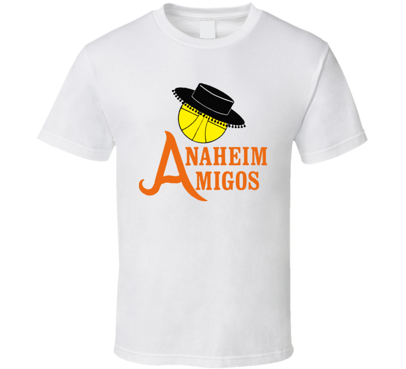 Anaheim Amigos ABA Basketball Classic T Shirt Anaheim Amigos ABA Basketball Classic T Shirt