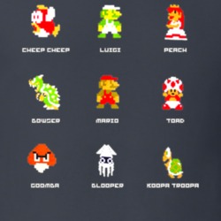 Super Mario Bros NES 8 Bit Characters T Shirt 12165