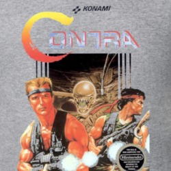 Contra Nes Box Art Video Game T Shirt - Grey 215070