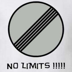 No Speed Limit Sign Autobahn Germany T Shirt 30305