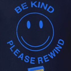Blockbuster Video Be Kind Please Rewind Funny Retro Distressed Navy T Shirt 32578636