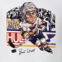 Brett Hull Hockey Legend Retro Caricature T Shirt 33886825