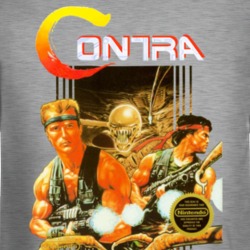 Contra Nes Box Art Retro Video Game Grey Long Sleeve T Shirt 34665688
