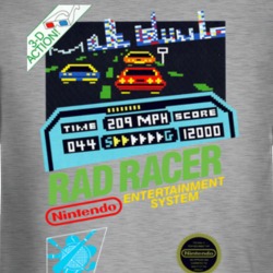 Rad Racer Nes Box Art Retro Video Game Grey Long Sleeve T Shirt 34665690