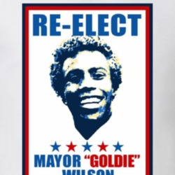 Back To The Future Re-elect Goldie Wilson Mayor Funny Movie T Shirt 36314789