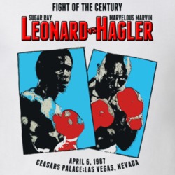 Sugar Ray Leonard Vs Vs Hagler Retro Boxing T Shirt 39465