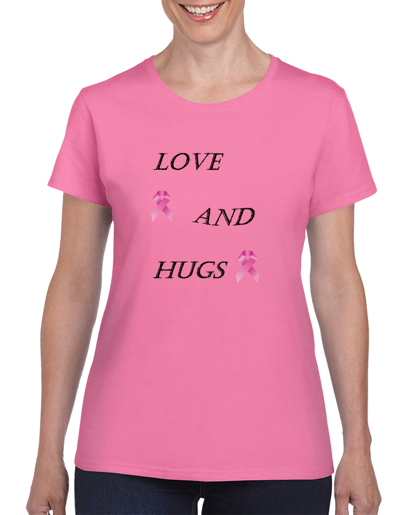 Love And Hugs Ladies Pink Fashionable T- shirt Love And Hugs Ladies Pink Fashionable T- shirt