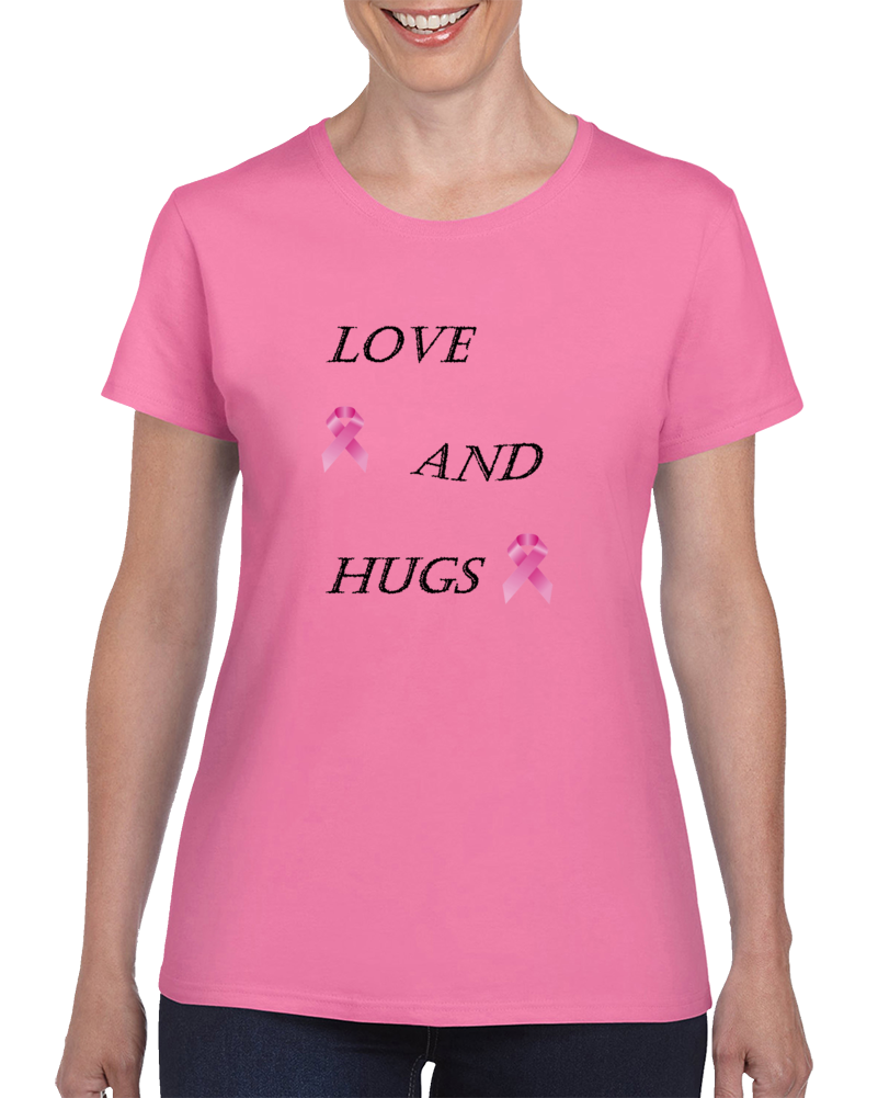 Love And Hugs Ladies Pink Fashionable T- shirt