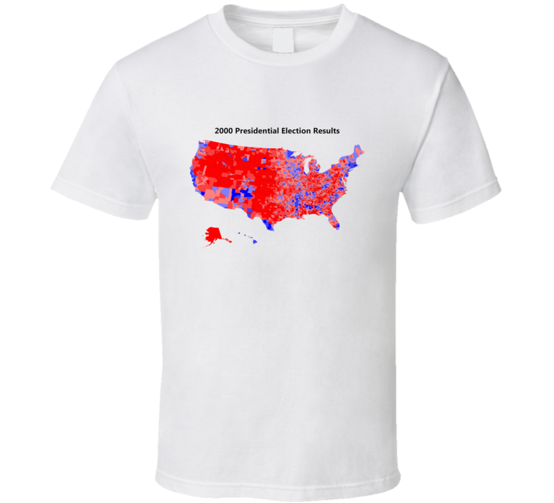2000 US Presidential Election Results T Shirt 2000 US Presidential Election Results T Shirt