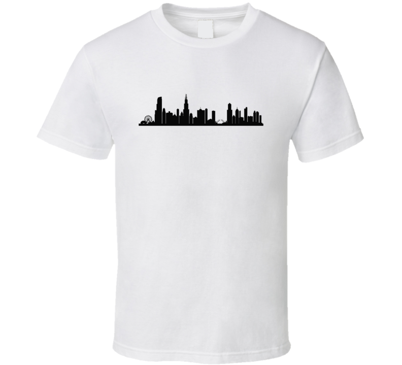 City Skyline Black Silhouette Fan T Shirt