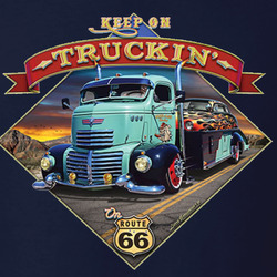 Keep On Truckin 1950 Bull Nose Flatbed Route 66 T Shirt 40350321