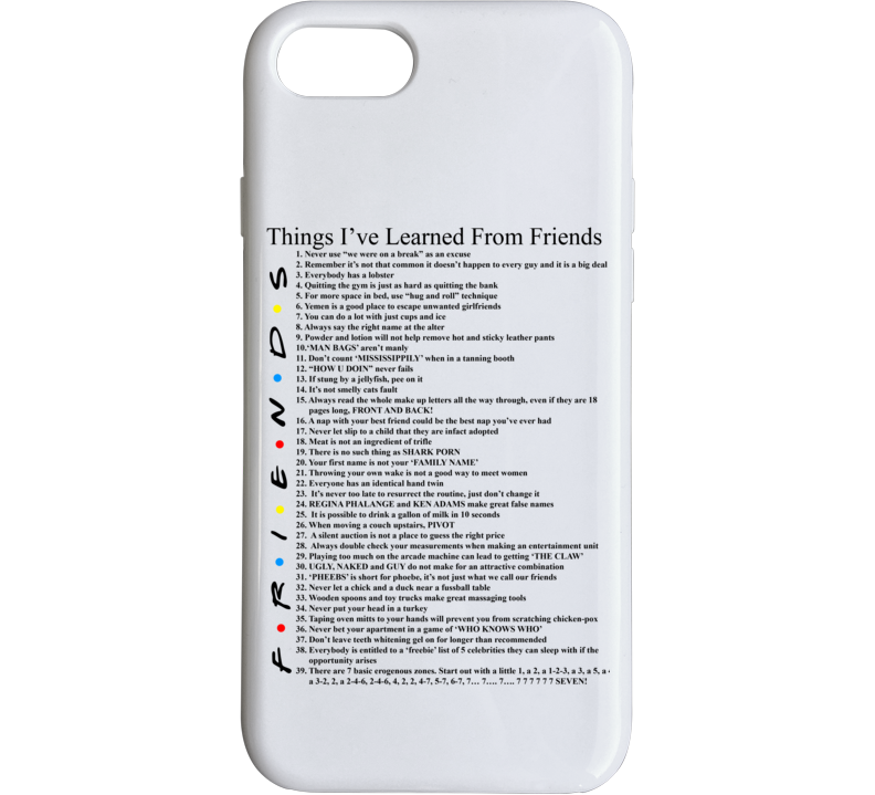 Things I've Learned From Friends Tv Show Quotes Phone Case Things I've Learned From Friends Tv Show Quotes Phone Case