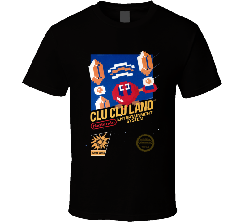 Clu Clu Land Nes Classic Black Box Video Game T Shirt Clu Clu Land Nes Classic Black Box Video Game T Shirt