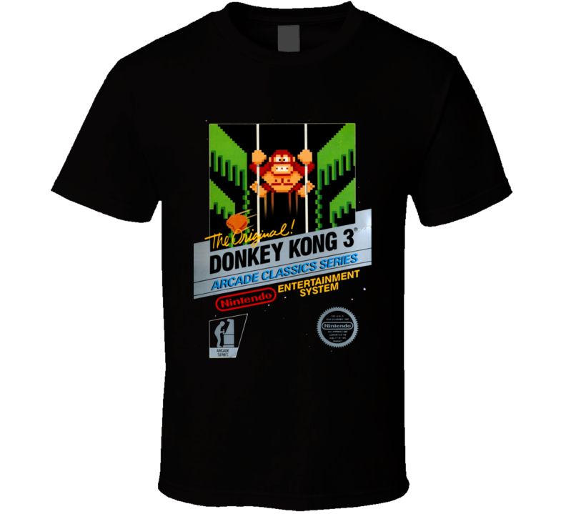 Donkey Kong 3 Nes Classic Black Box Video Game T Shirt Donkey Kong 3 Nes Classic Black Box Video Game T Shirt